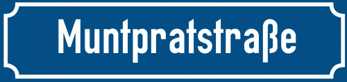 Straßenschild Muntpratstraße zum kostenlosen Download