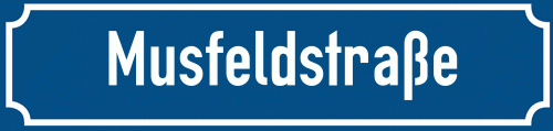 Straßenschild Musfeldstraße