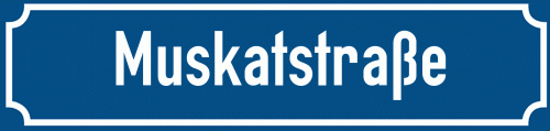 Straßenschild Muskatstraße
