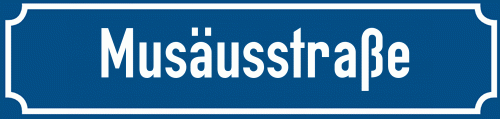 Straßenschild Musäusstraße