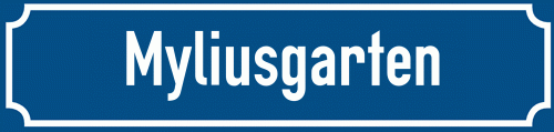 Straßenschild Myliusgarten