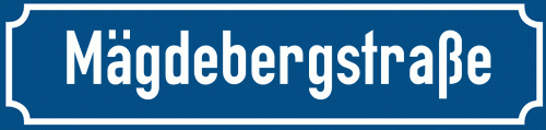 Straßenschild Mägdebergstraße