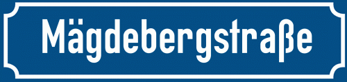 Straßenschild Mägdebergstraße zum kostenlosen Download