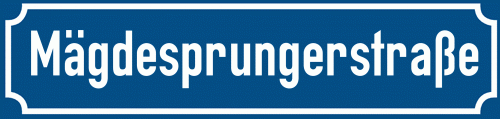 Straßenschild Mägdesprungerstraße zum kostenlosen Download