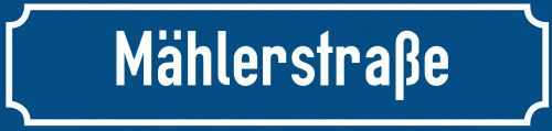 Straßenschild Mählerstraße