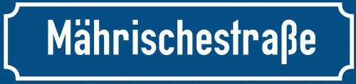 Straßenschild Mährischestraße zum kostenlosen Download