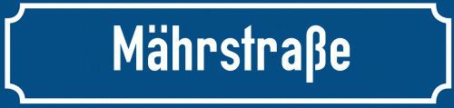 Straßenschild Mährstraße zum kostenlosen Download