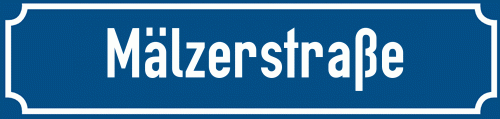 Straßenschild Mälzerstraße zum kostenlosen Download