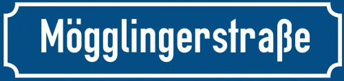 Straßenschild Mögglingerstraße zum kostenlosen Download