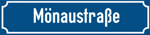 Straßenschild Mönaustraße
