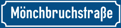 Straßenschild Mönchbruchstraße