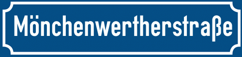 Straßenschild Mönchenwertherstraße zum kostenlosen Download
