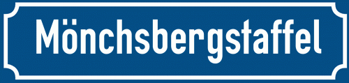 Straßenschild Mönchsbergstaffel