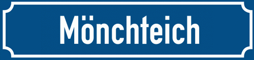 Straßenschild Mönchteich