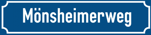 Straßenschild Mönsheimerweg