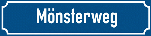 Straßenschild Mönsterweg