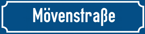 Straßenschild Mövenstraße
