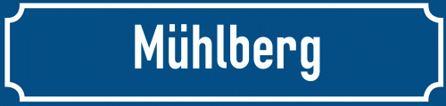 Straßenschild Mühlberg zum kostenlosen Download