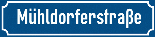 Straßenschild Mühldorferstraße zum kostenlosen Download