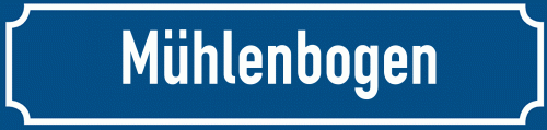 Straßenschild Mühlenbogen zum kostenlosen Download