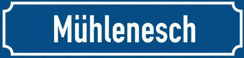 Straßenschild Mühlenesch zum kostenlosen Download