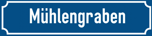 Straßenschild Mühlengraben zum kostenlosen Download
