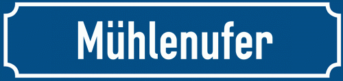 Straßenschild Mühlenufer zum kostenlosen Download