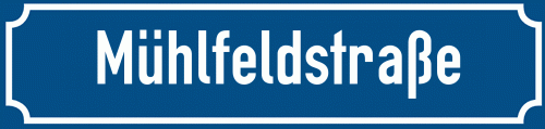 Straßenschild Mühlfeldstraße zum kostenlosen Download