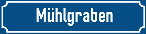 Straßenschild Mühlgraben zum kostenlosen Download