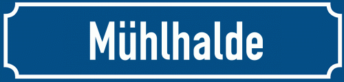 Straßenschild Mühlhalde zum kostenlosen Download
