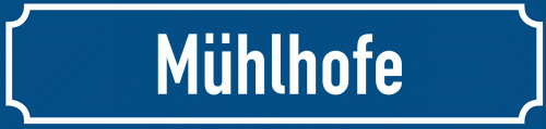 Straßenschild Mühlhofe