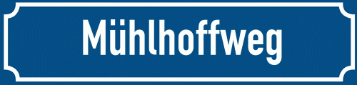 Straßenschild Mühlhoffweg zum kostenlosen Download