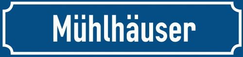 Straßenschild Mühlhäuser zum kostenlosen Download