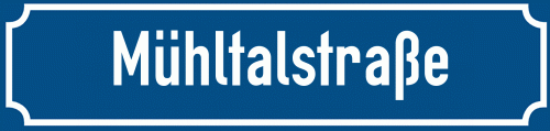 Straßenschild Mühltalstraße zum kostenlosen Download