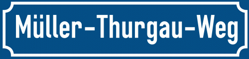 Straßenschild Müller-Thurgau-Weg