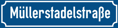Straßenschild Müllerstadelstraße zum kostenlosen Download