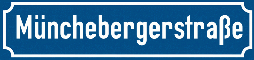 Straßenschild Münchebergerstraße zum kostenlosen Download