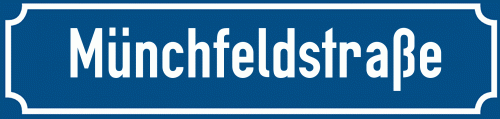 Straßenschild Münchfeldstraße zum kostenlosen Download