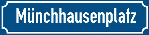 Straßenschild Münchhausenplatz zum kostenlosen Download