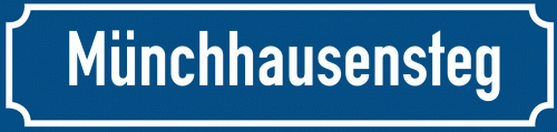 Straßenschild Münchhausensteg