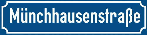 Straßenschild Münchhausenstraße zum kostenlosen Download