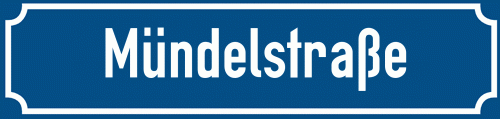 Straßenschild Mündelstraße zum kostenlosen Download