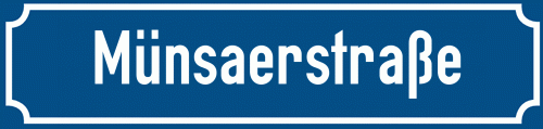 Straßenschild Münsaerstraße zum kostenlosen Download