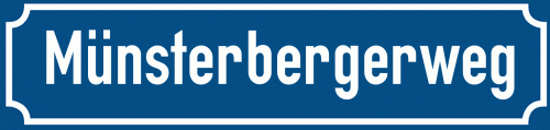Straßenschild Münsterbergerweg