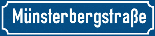 Straßenschild Münsterbergstraße zum kostenlosen Download