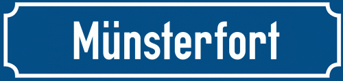 Straßenschild Münsterfort