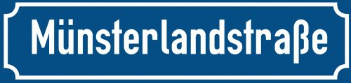 Straßenschild Münsterlandstraße zum kostenlosen Download
