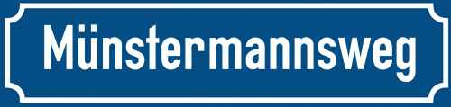 Straßenschild Münstermannsweg