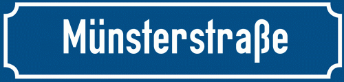 Straßenschild Münsterstraße zum kostenlosen Download
