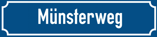Straßenschild Münsterweg